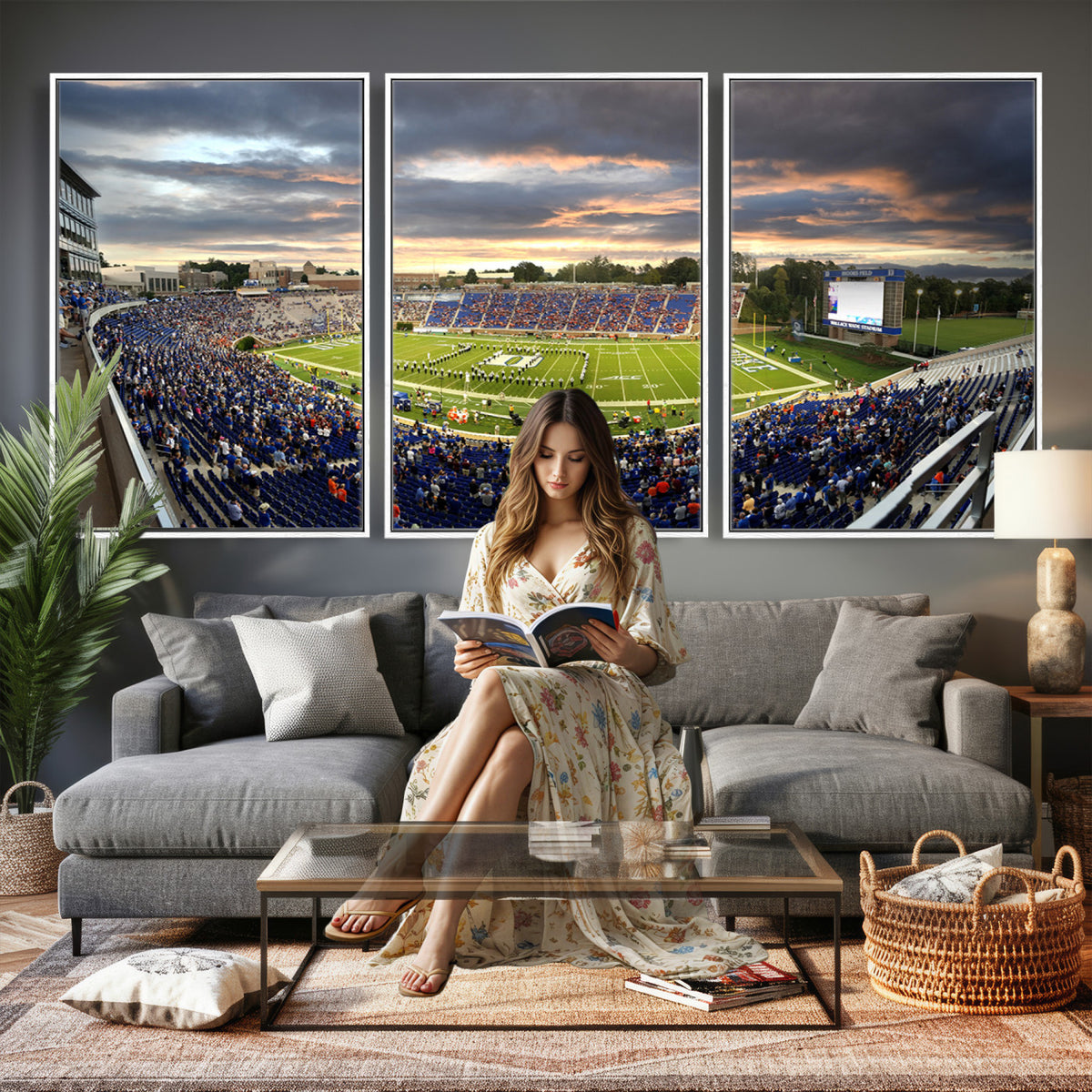60433-MGV-CV-36X24 - Duke University Blue Devils Football Team Print, Durham