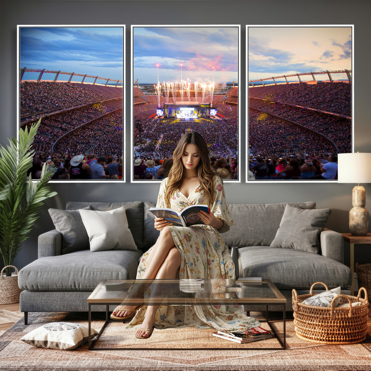 24689-MGV-CV-36X24 - Denver Broncos Football Team Print Canvas, Empower Field