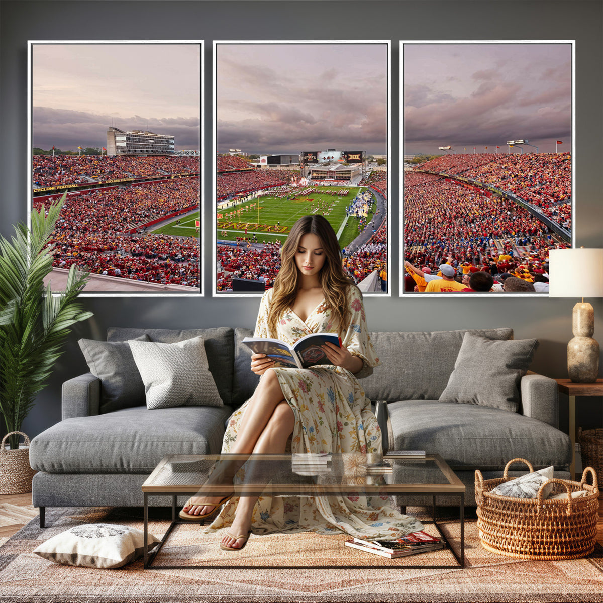50373-MGV-CV-36X24 - Iowa State University Cyclones Football Team Print, Ames
