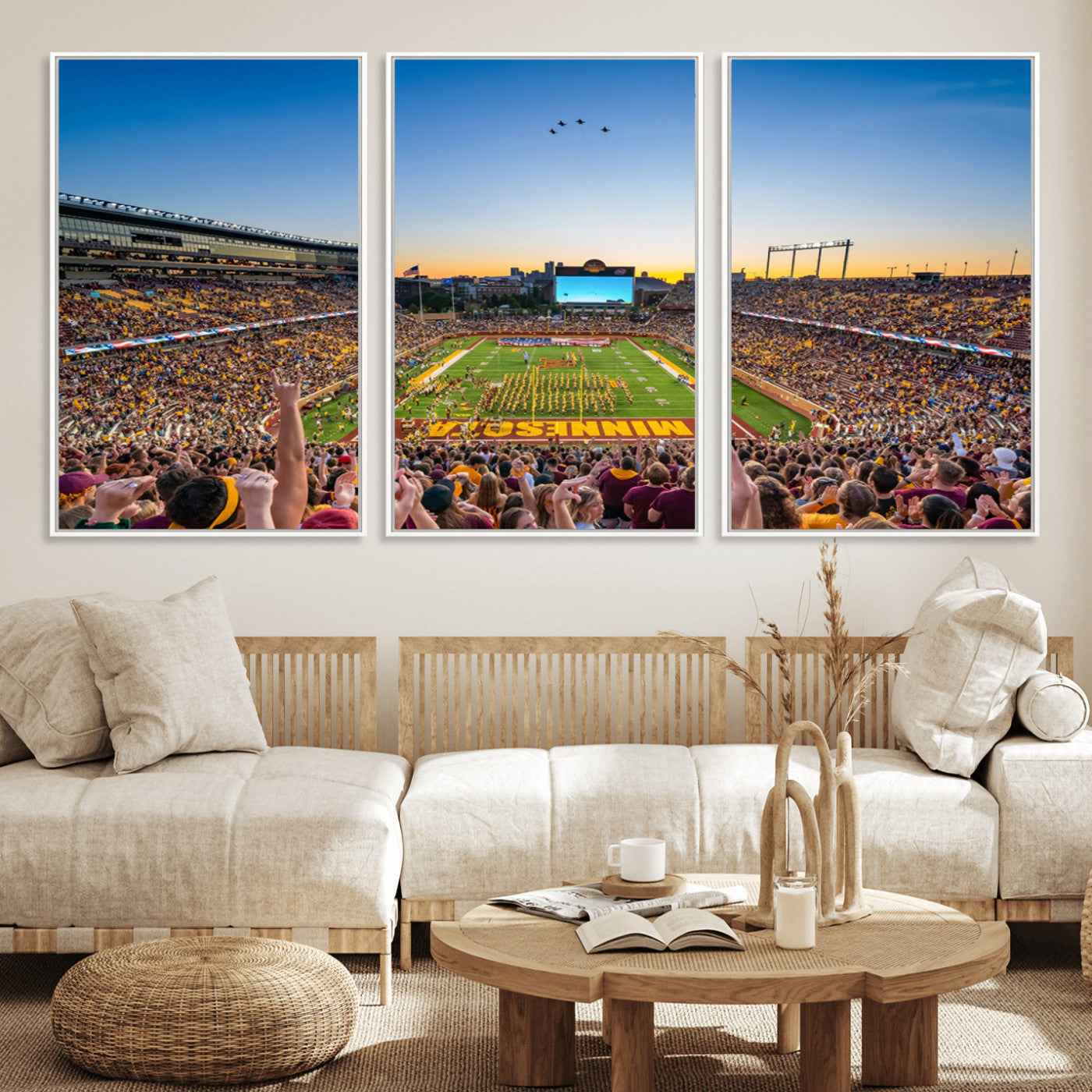 MGV-FC-60X30-3P - University of Minnesota Golden Gophers Art Print, Football Team Print - Minneapolis Huntington Bank