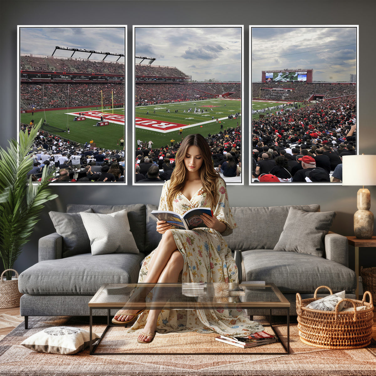 66777-MGV-CV-36X24 - Rutgers Scarlet Knights Football Team Print, SHI Stadium