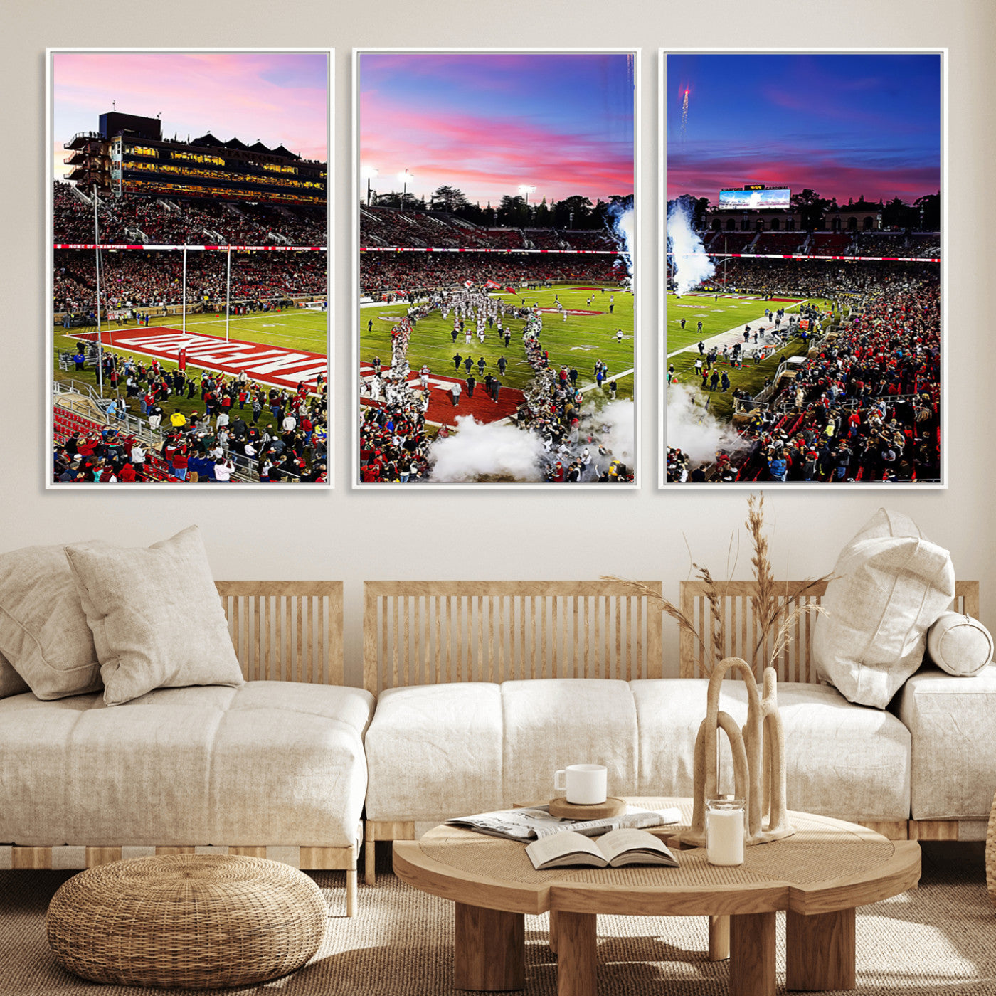MGV-FC-60X30-3P - Stanford University Cardinal Football Team Print - Stanford Stadium Wall Art Canvas Print