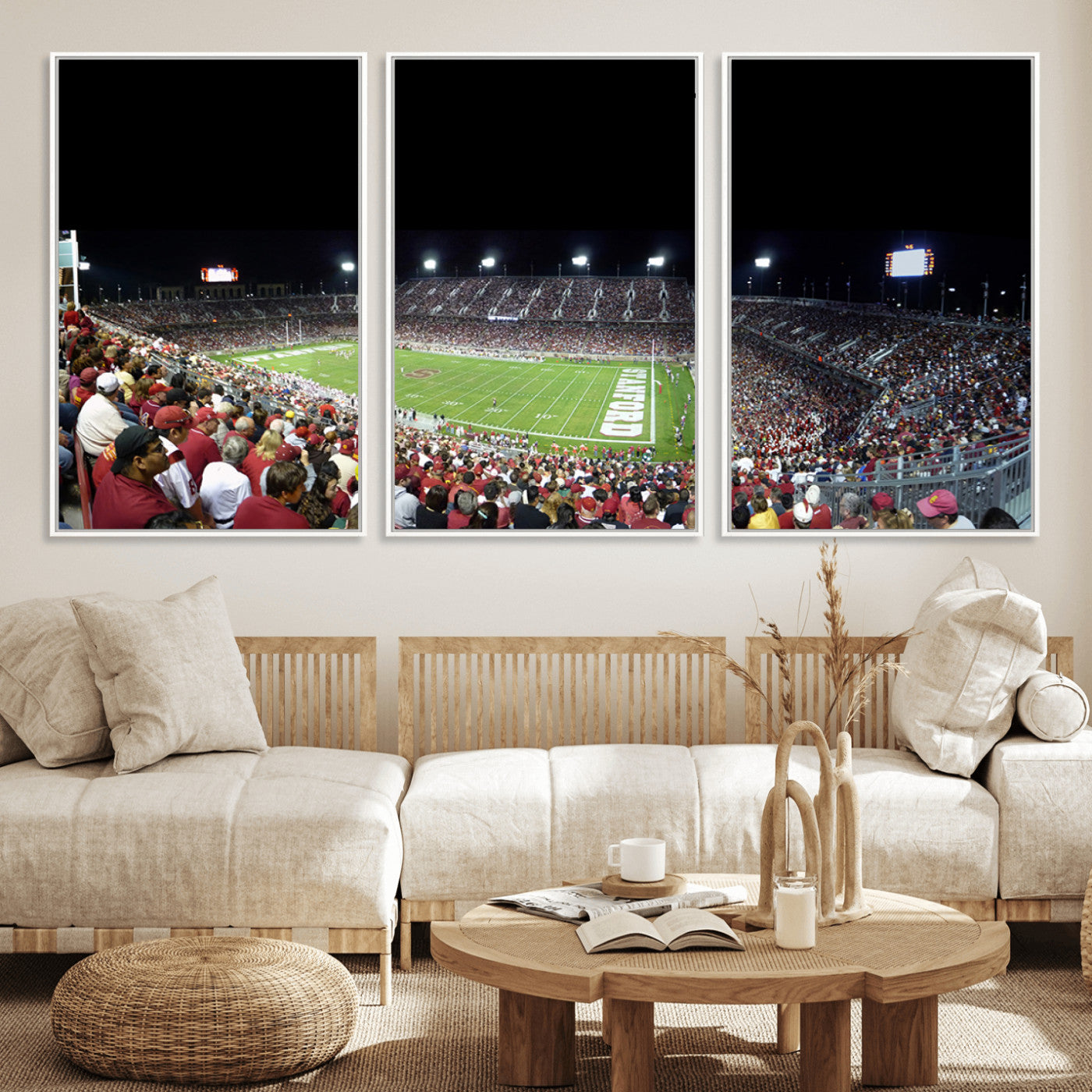 MGV-FC-60X30-3P - Stanford University Cardinal Football Team Print - Stanford Stadium Wall Art Canvas Print