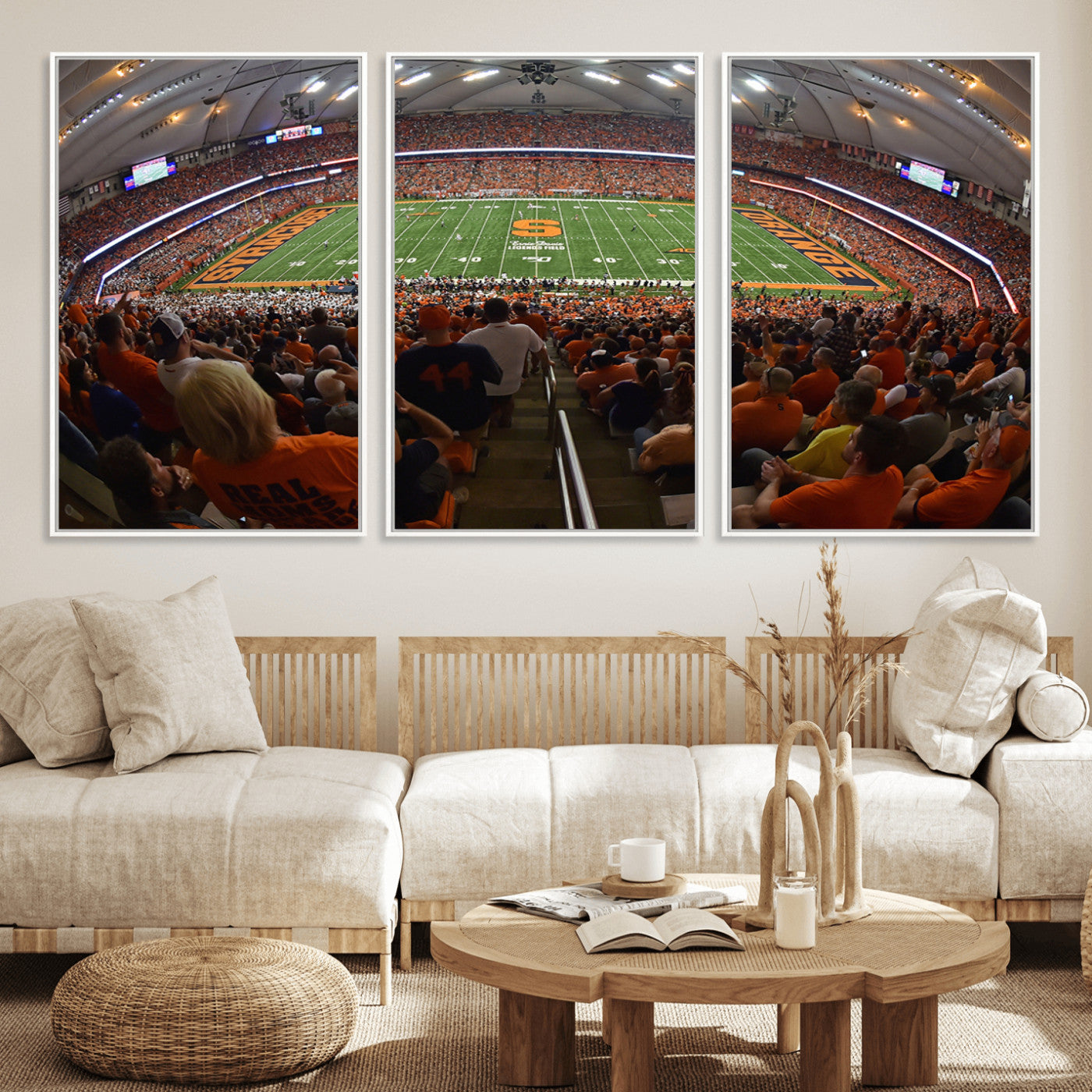 MGV-FC-60X30-3P - Syracuse University Orange Football Canvas Print, Football Team Print - Syracuse JMA Wireless Dome