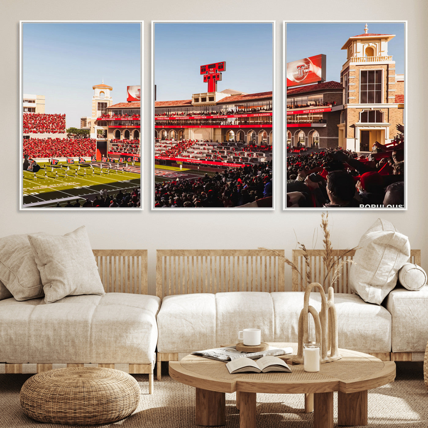 MGV-FC-60X30-3P - Jones AT&T Stadium Texas Tech Red Raiders Wall Art | Large Att Stadium Canvas Print | College
