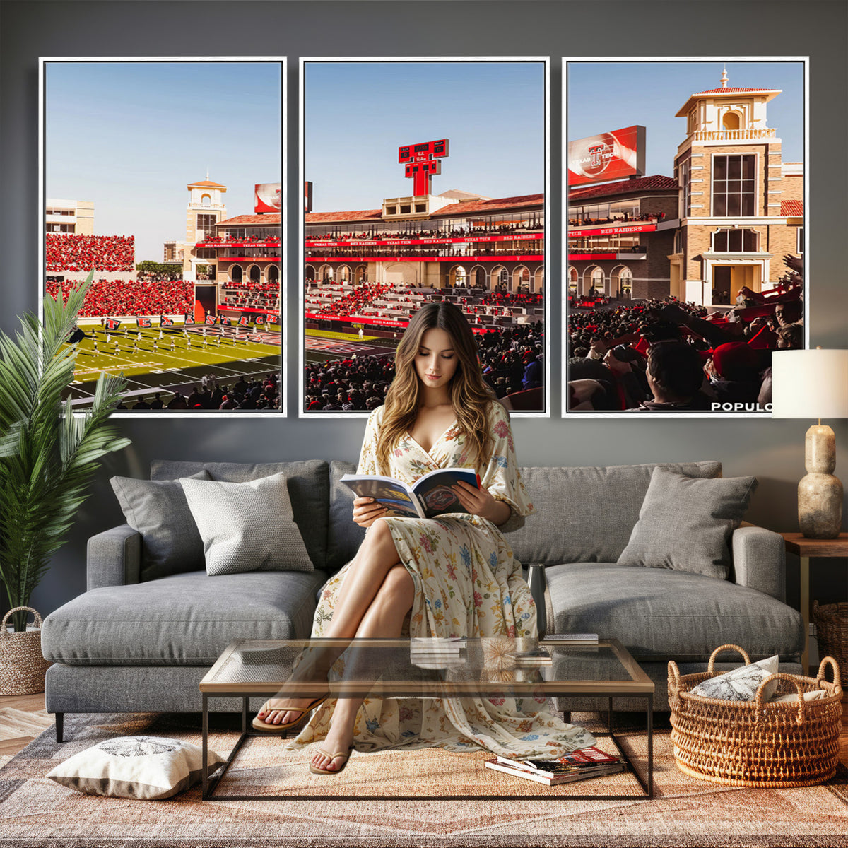 89744-MGV-CV-36X24 - Jones AT&T Stadium Texas Tech Red Raiders Wall Art