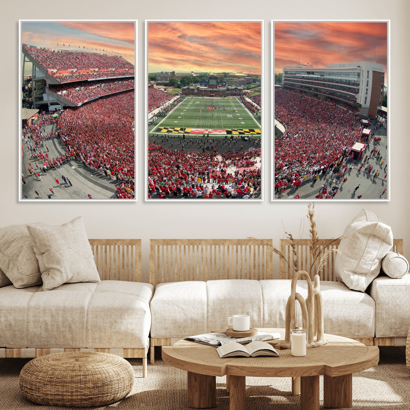 MGV-FC-60X30-3P - University of Maryland Terrapins Football Team Print - College Park SECU Stadium Wall Art Canvas