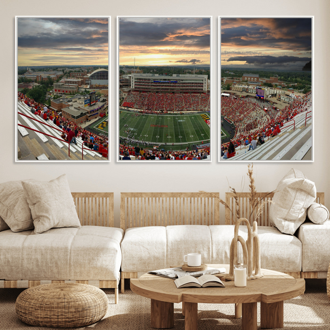 MGV-FC-60X30-3P - University of Maryland Terrapins Football Team Print - College Park SECU Stadium Wall Art Canvas