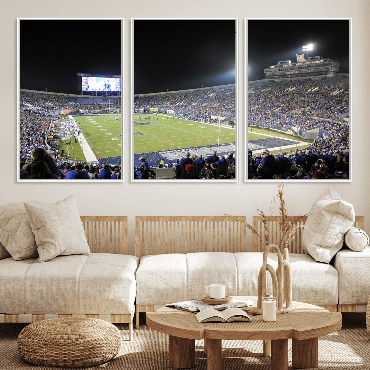 MGV-FC-60X30-3P - University of Memphis Tigers Football Team Print - Memphis Simmons Bank Liberty Stadium Wall Art