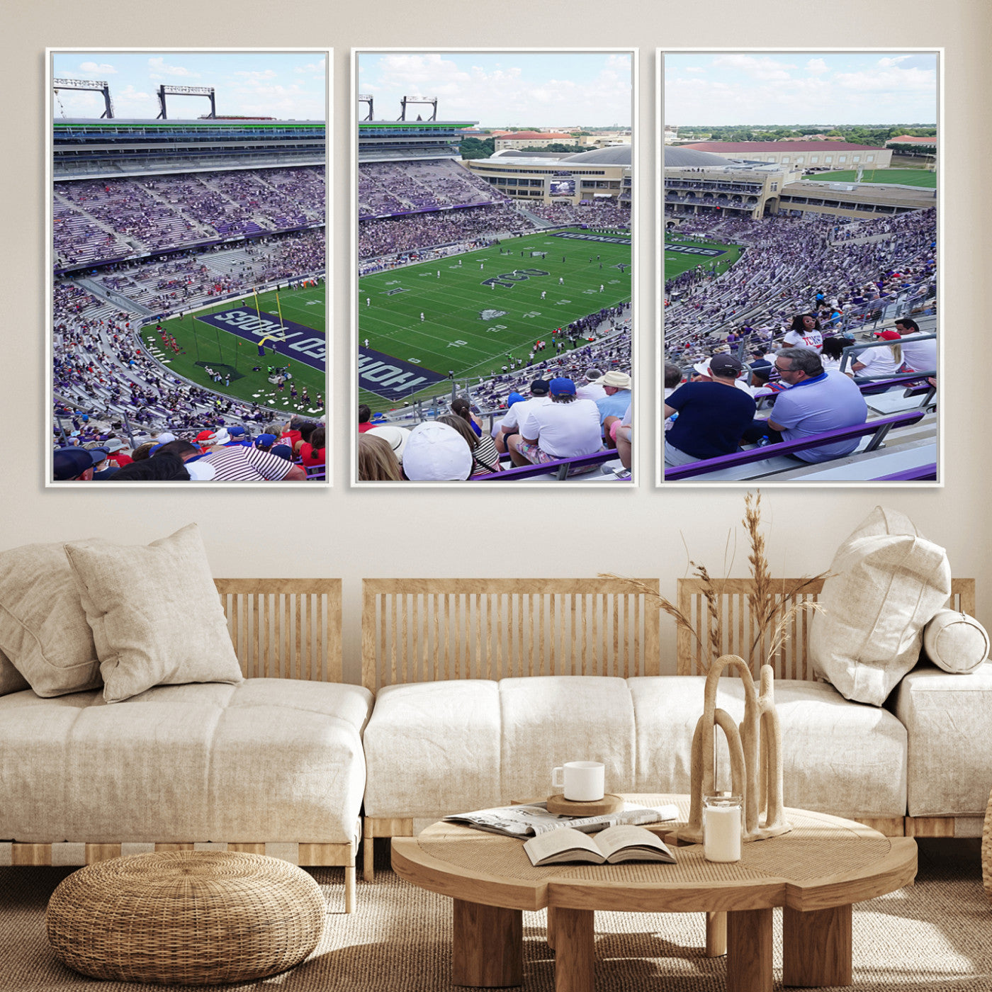 MGV-FC-60X30-3P - The Texas Christian University TCU Horned Frogs Football Team Print - Fort Worth Amon G. Carter
