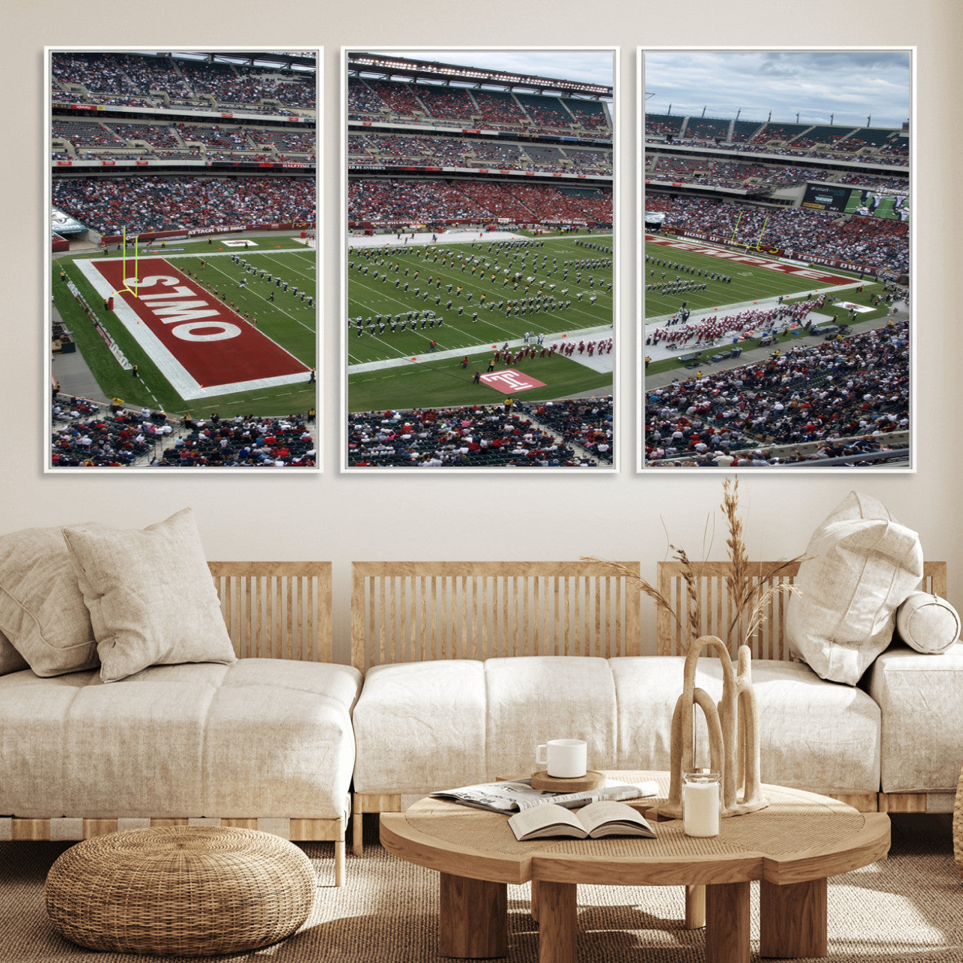 MGV-FC-60X30-3P - The Temple University Owls Athletics Team Print - Philadelphia Lincoln Financial Field Stadium Wall