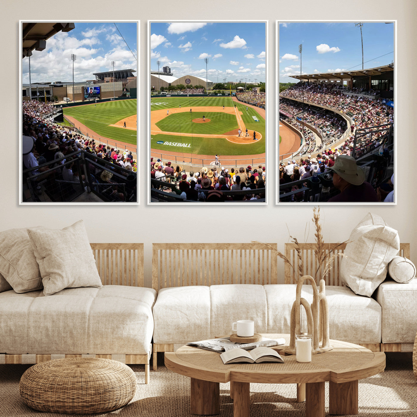 MGV-FC-60X30-3P - The Texas A&M University Aggies Athletics Team Print - College Station Kyle Field Wall Art Canvas