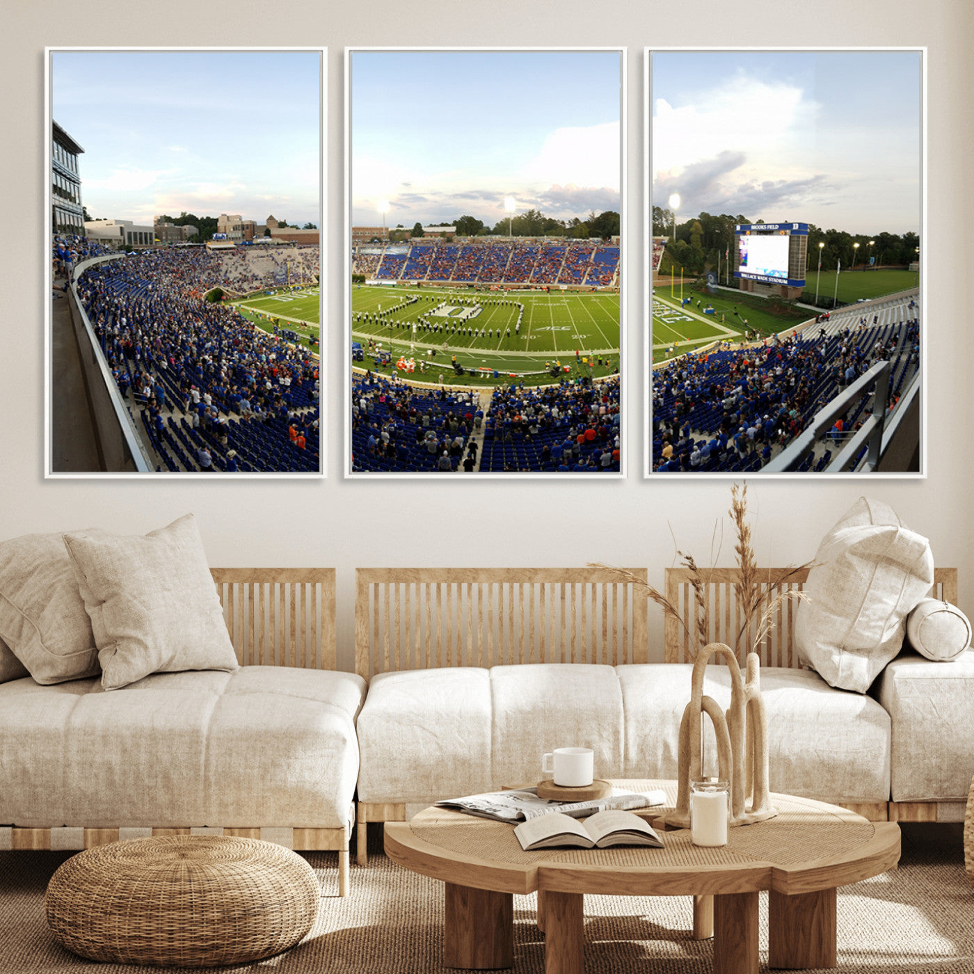 MGV-FC-60X30-3P - The Duke University Blue Devils Football Team Print - Durham Wallace Wade Stadium Wall Art Canvas