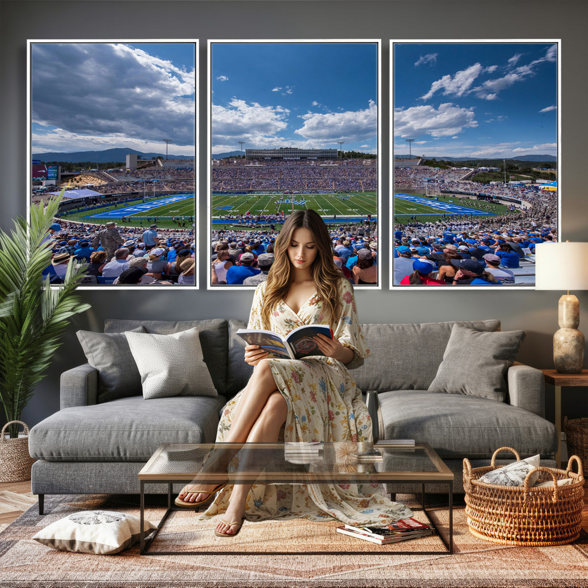 59281-MGV-CV-36X24 - Air Force Falcons Football Team Print, Colorado Springs