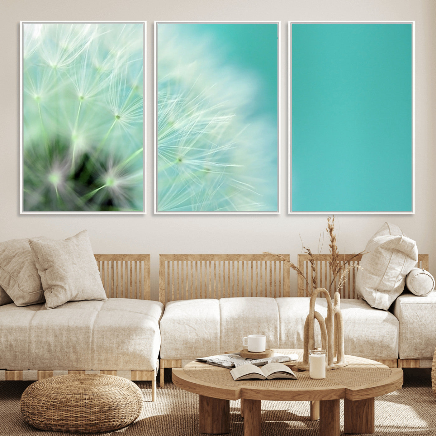 26056-MGV-CV-36X24-DANDELION Flower Wall Art Canvas Print, Canvas Dandelion Floral Wall Art