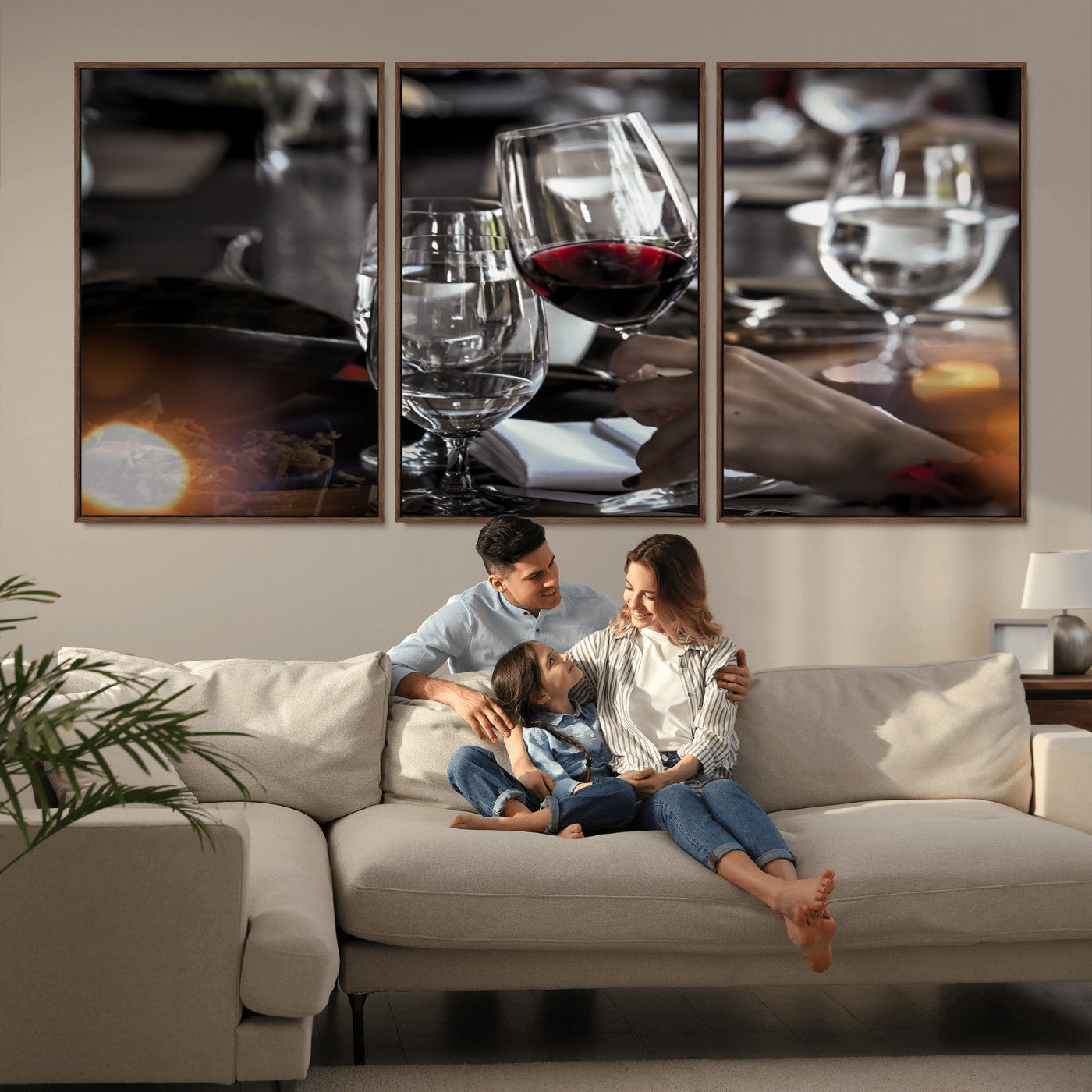 MGV-FC-60X30-3P - Red Wine and Glass Canvas Print