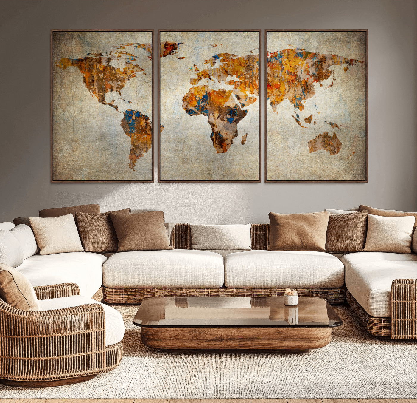 MGV-FC-60X30-3P - Push Pin World Map Canvas Print – Framed Wall Art for Couples to Track Their Travels – Anniversary