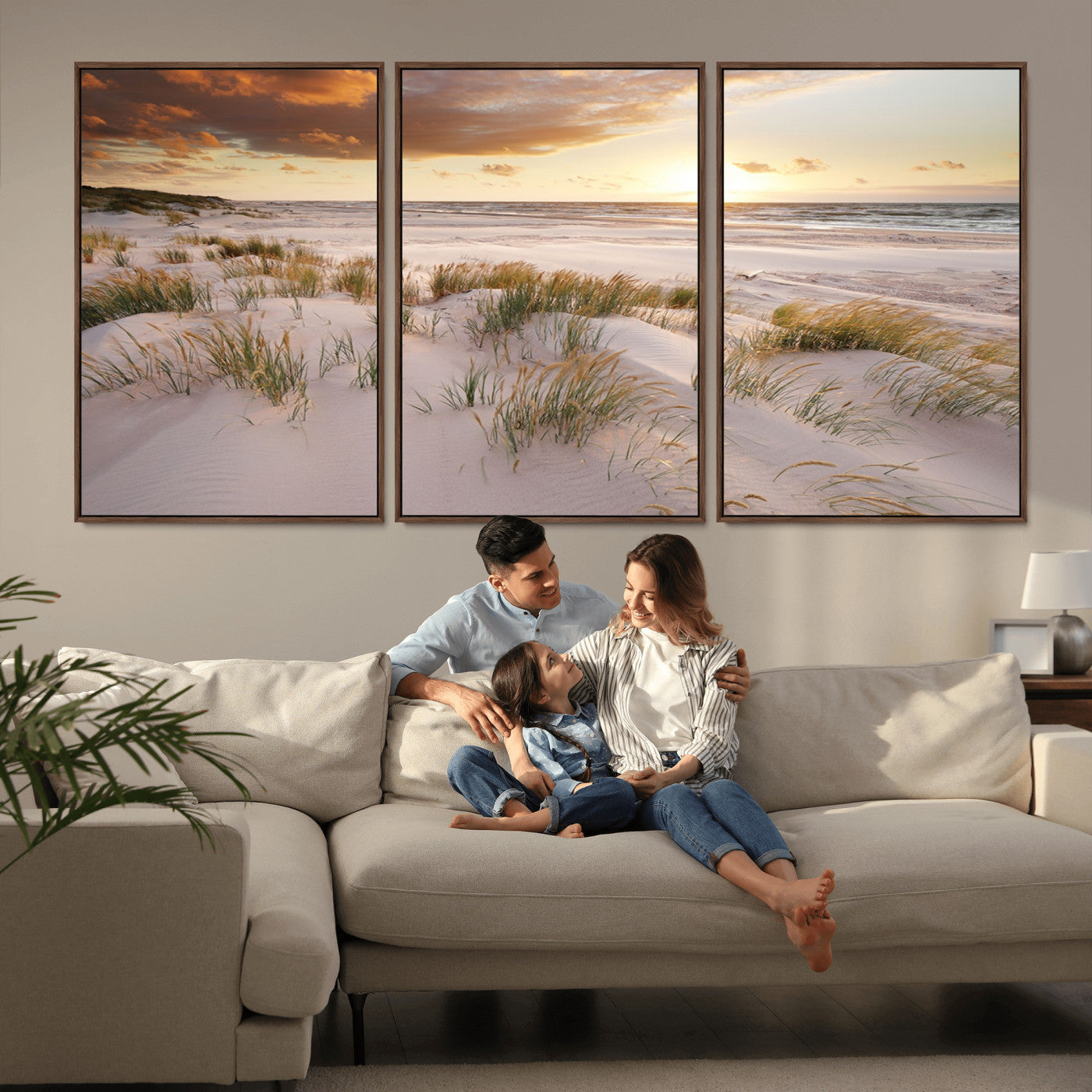 MGV-FC-60X30-3P - Flight Over Coastal Beach Landscape, Flight Over Coastal Beach Print Canvas Wall Art