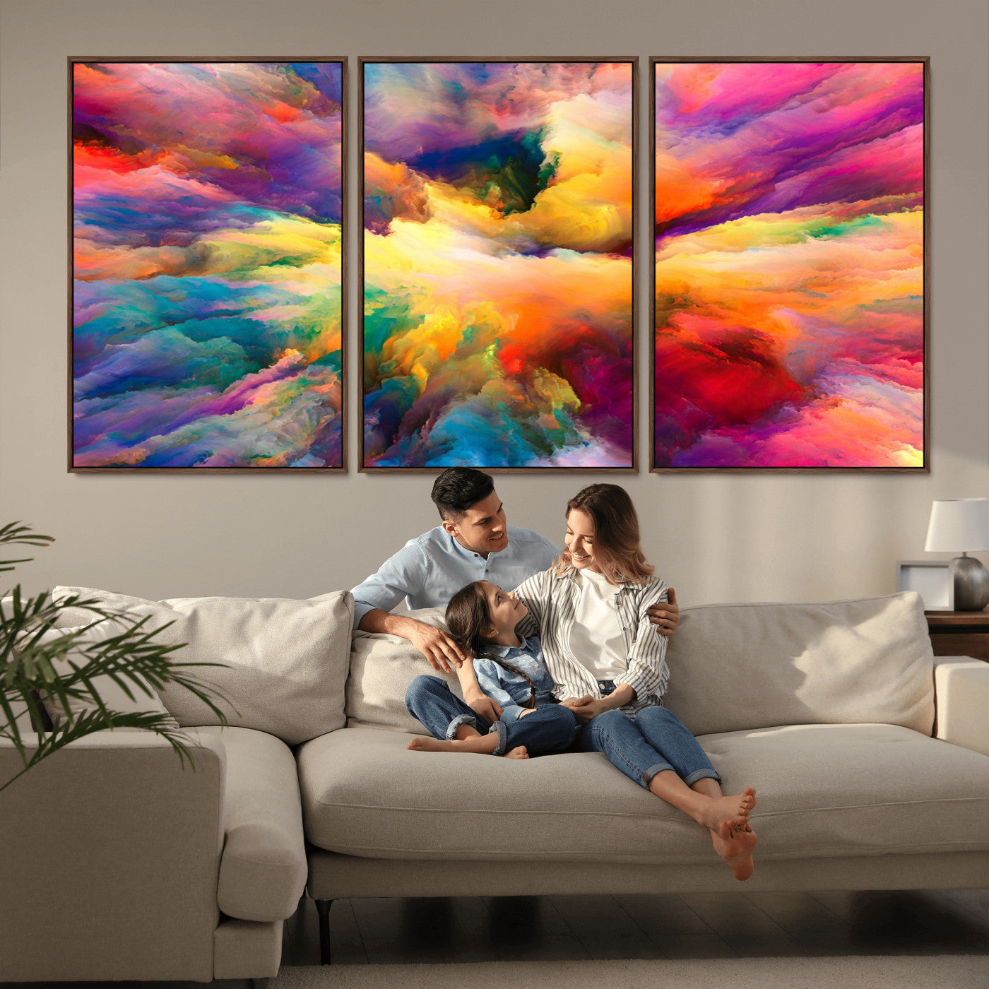 MGV-FC-60X30-3P - Blazing Vibrant Colors Cloud-like Wall Art Canvas Print