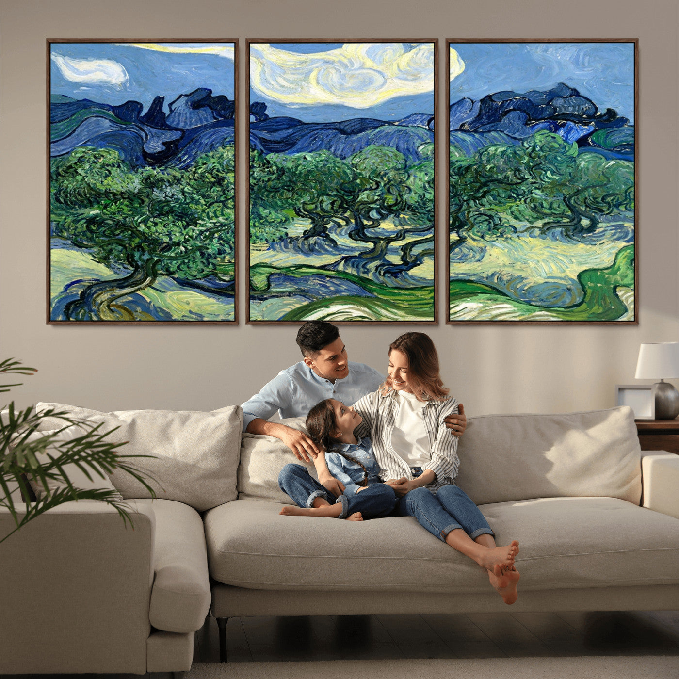 MGV-FC-60X30-3P - Olive Trees Van Gogh Wall Art Canvas Print