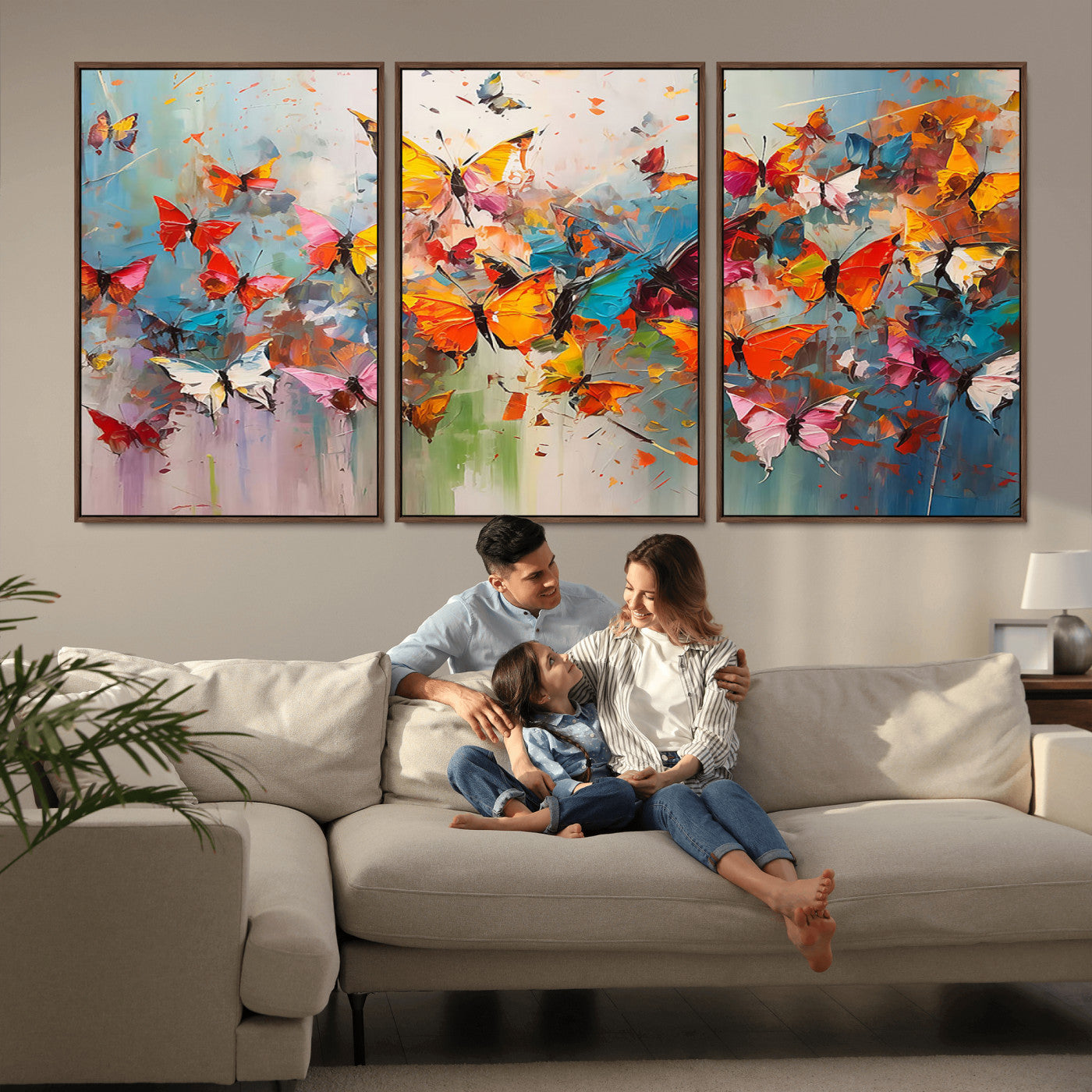 -Abstract Butterfly Wall Art Canvas Print