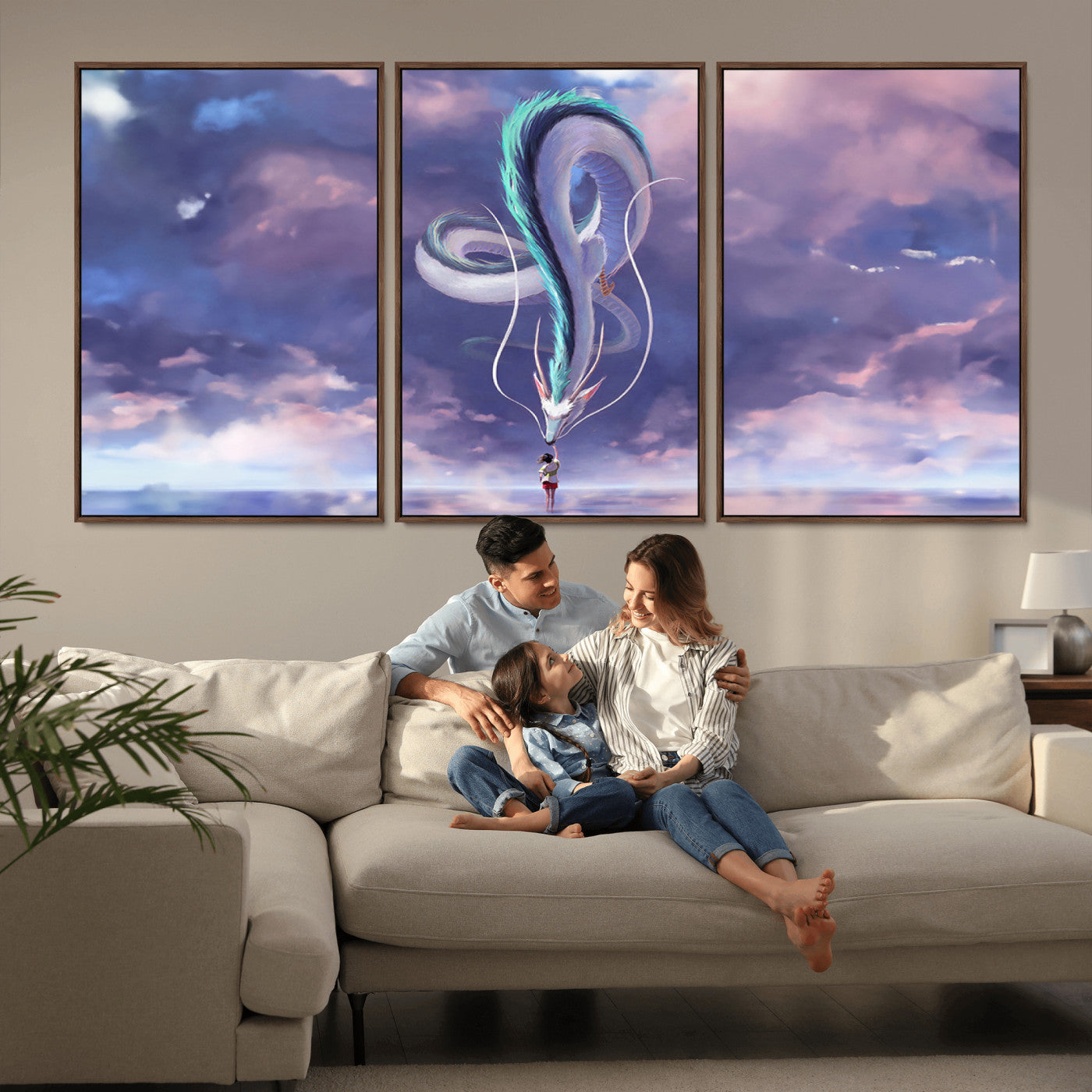MGV-FC-60X30-3P - Spirited Away Haku and Chihiro Poster - Anime Lover - Hayao Miyazaki - Studio Ghibli Poster - Anime