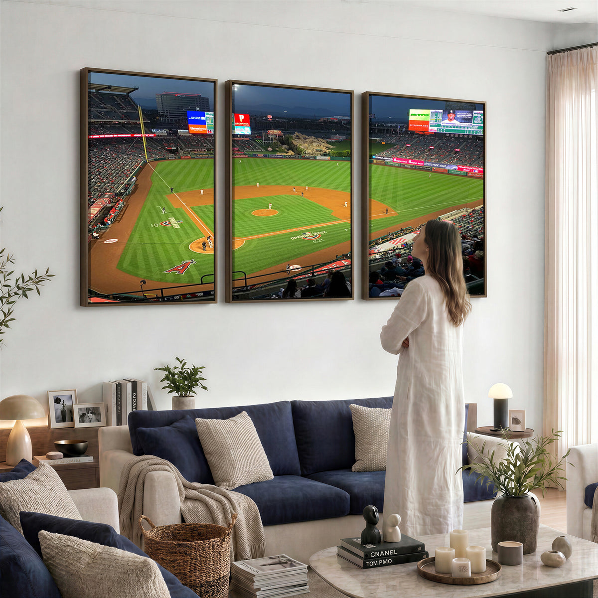 93707-MGV-CV-36X24 - Angel Stadium Aerial Canvas Print | Los Angeles Angels Baseball