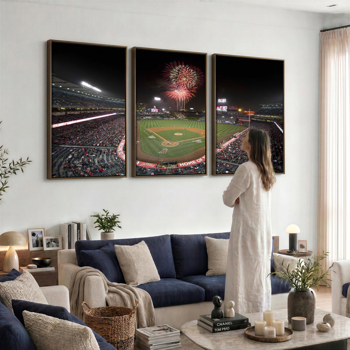63592-MGV-CV-36X24 - Angel Stadium in Los Angeles Stadium Wall Art Canvas Print