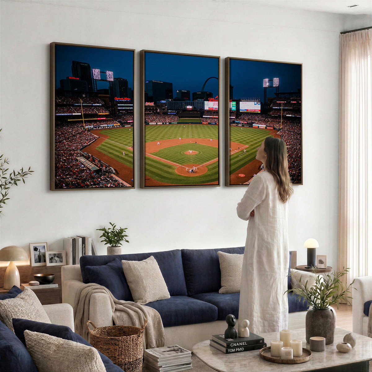 38612-MGV-CV-36X24 - St. Louis Cardinals Baseball Team Print - Busch Stadium Wall Art