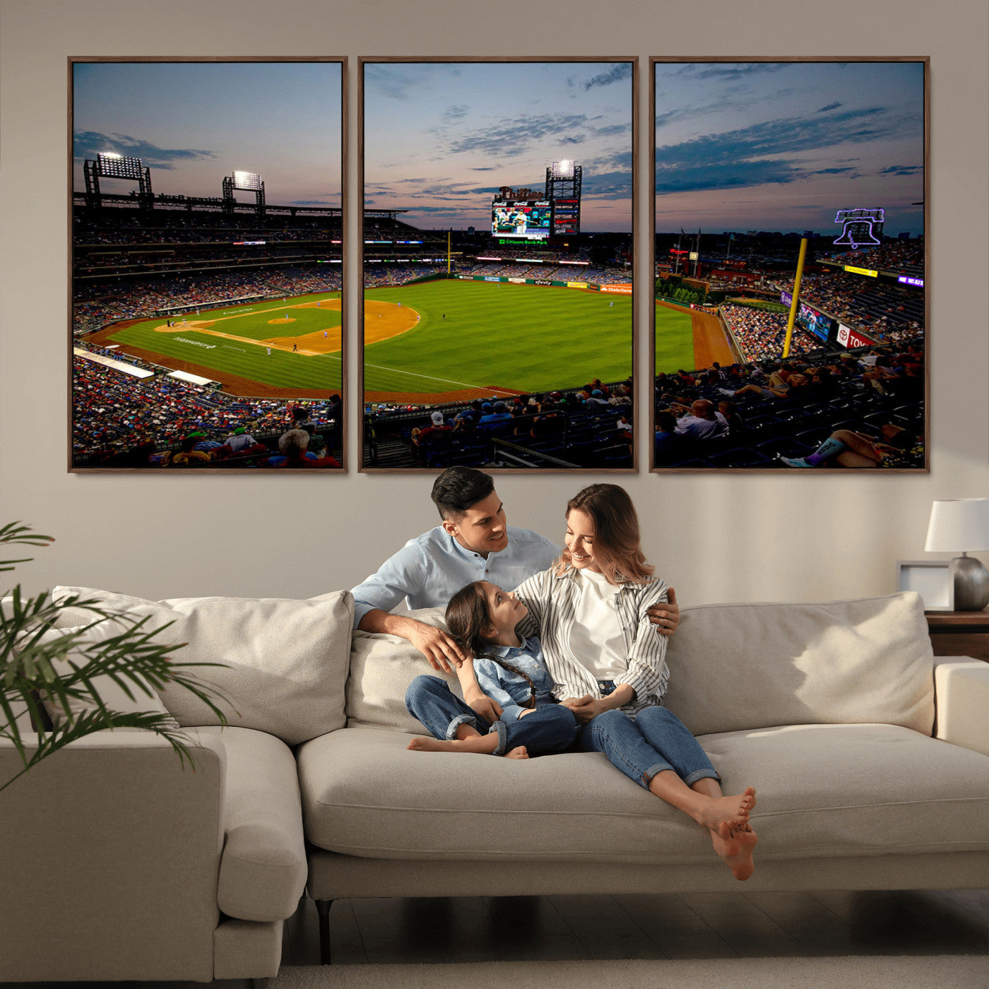 MGV-FC-60X30-3P - Philadelphia Phillies Baseball Team Print - Citizens Bank Park Stadium Wall Art Canvas Print