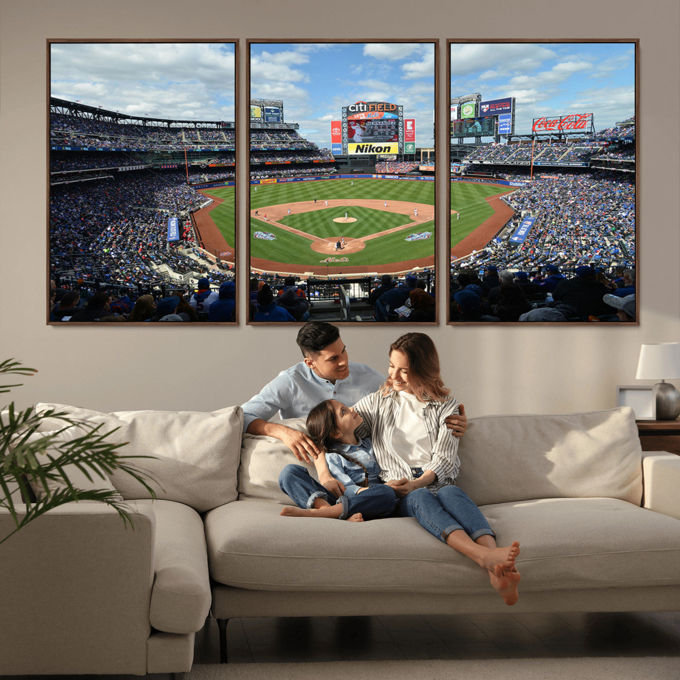 MGV-FC-60X30-3P - New York Mets Baseball Team Print - Citi Field Stadium Wall Art Canvas Print