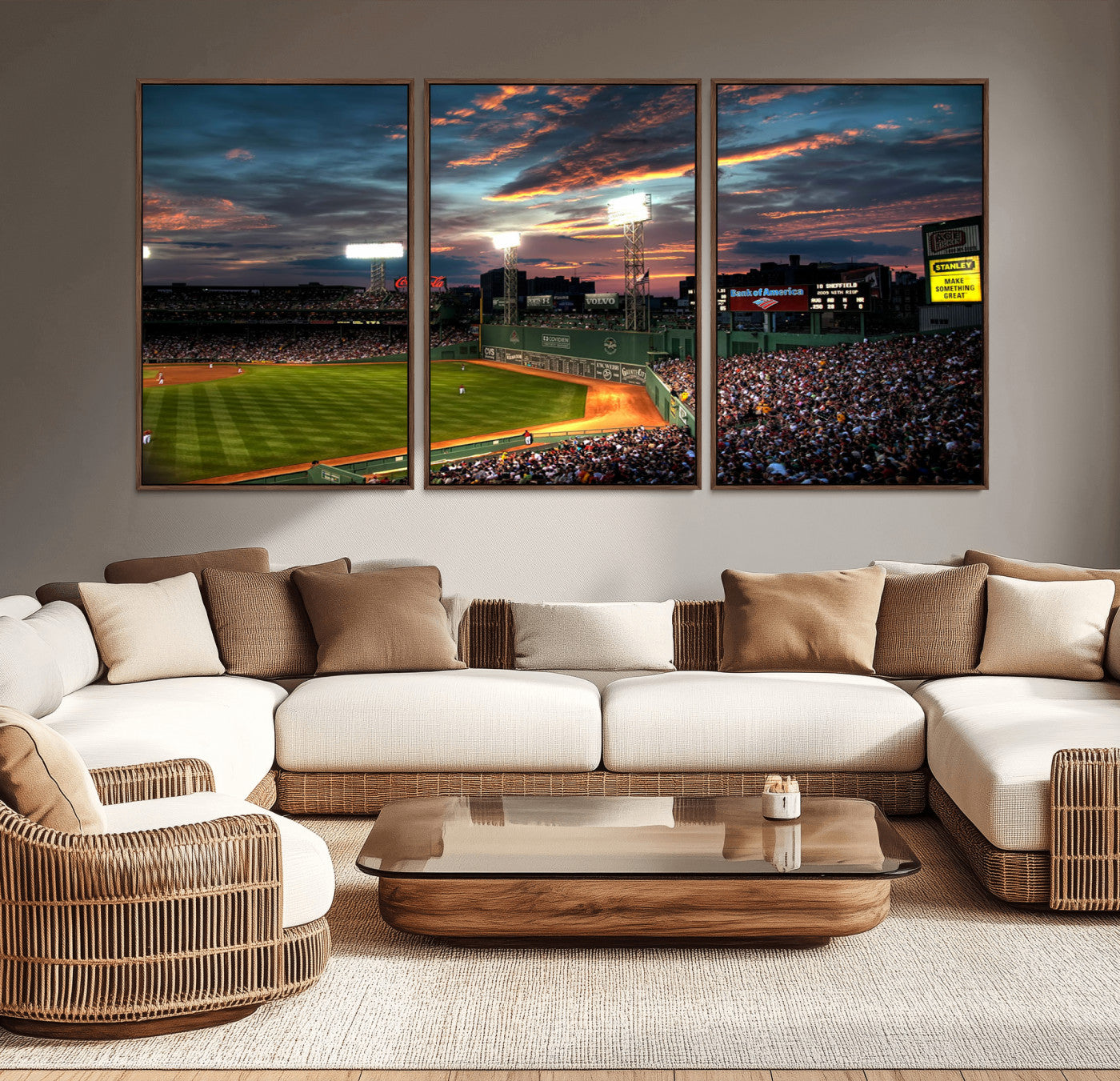 66781-MGV-CV-36X24-Fenway Park Wall Art Canvas Print | Large Baseball Stadium Canvas Print for Boston Red Sox Fans |