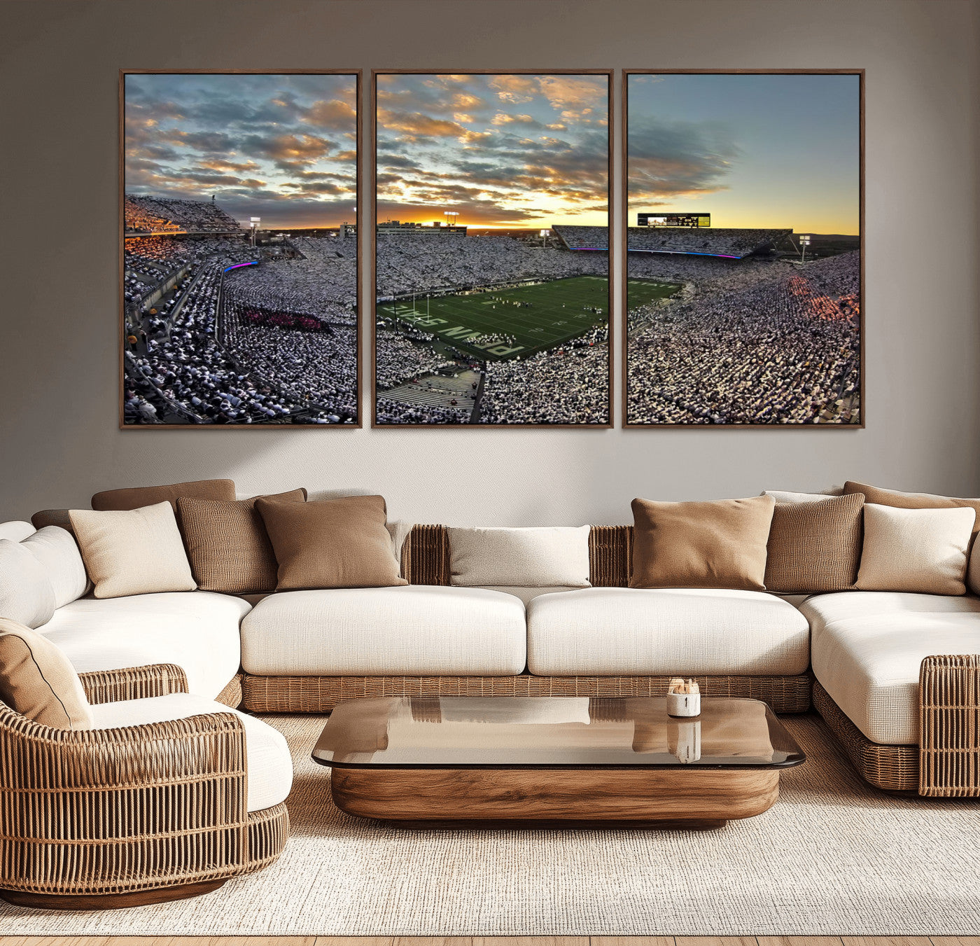 MGV-FC-60X30-3P - Beaver Stadium Wall Art - Penn State Stadium Wall Art | Penn Nittany Lions Football Match for Sport Room Decor