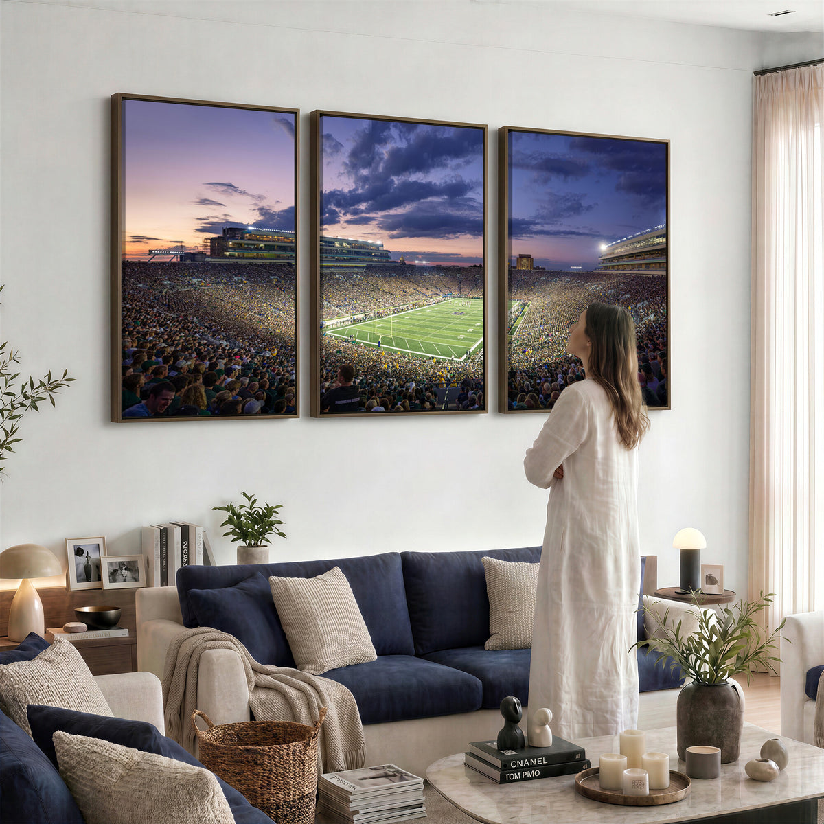 50825-MGV-CV-36X24 - Notre Dame Fighting Irish Football Team Print, Notre Dame Stadium Wall Art Canvas Print