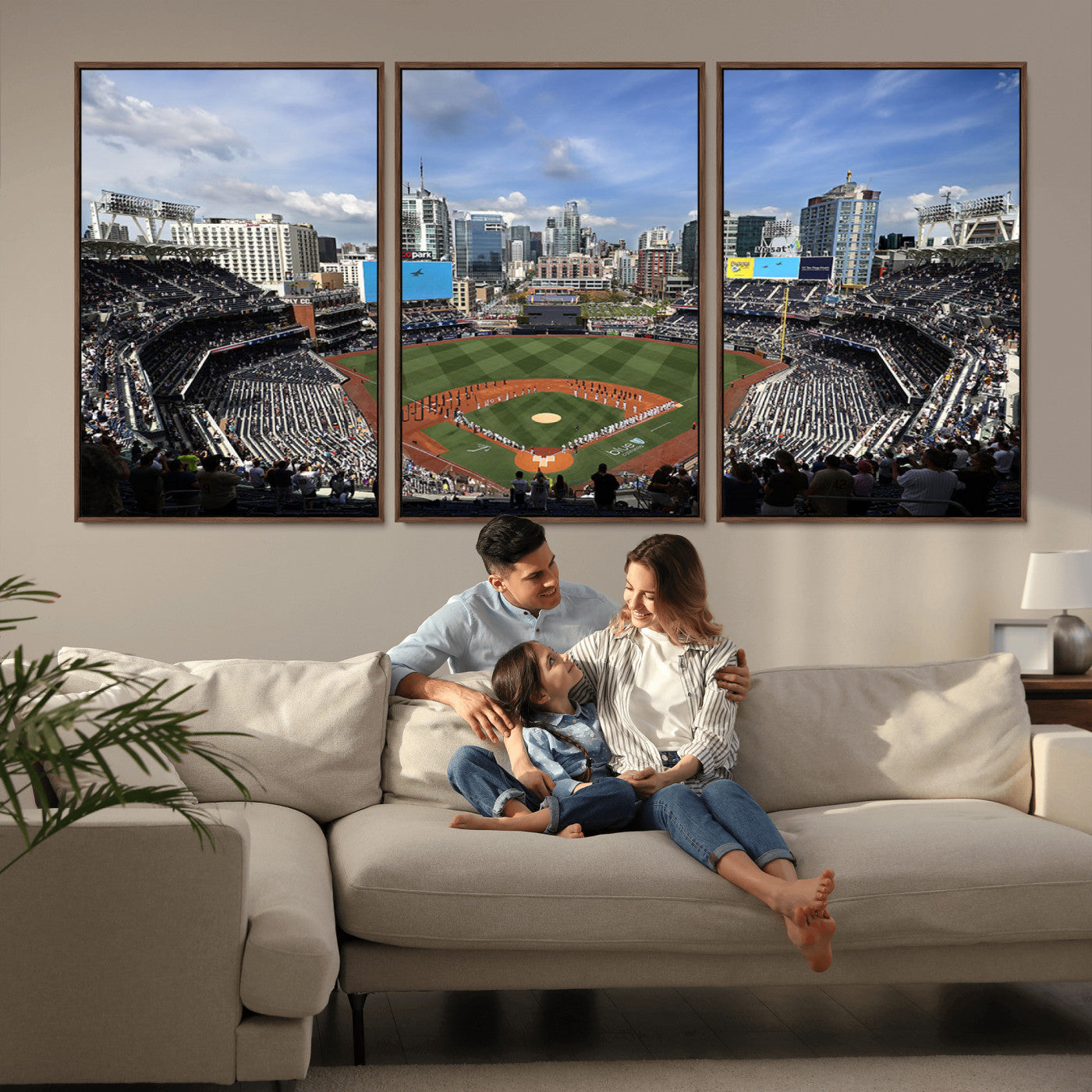 MGV-FC-60X30-3P - San Diego Padres Baseball Team Print - Petco Park Stadium Wall Art Canvas Print
