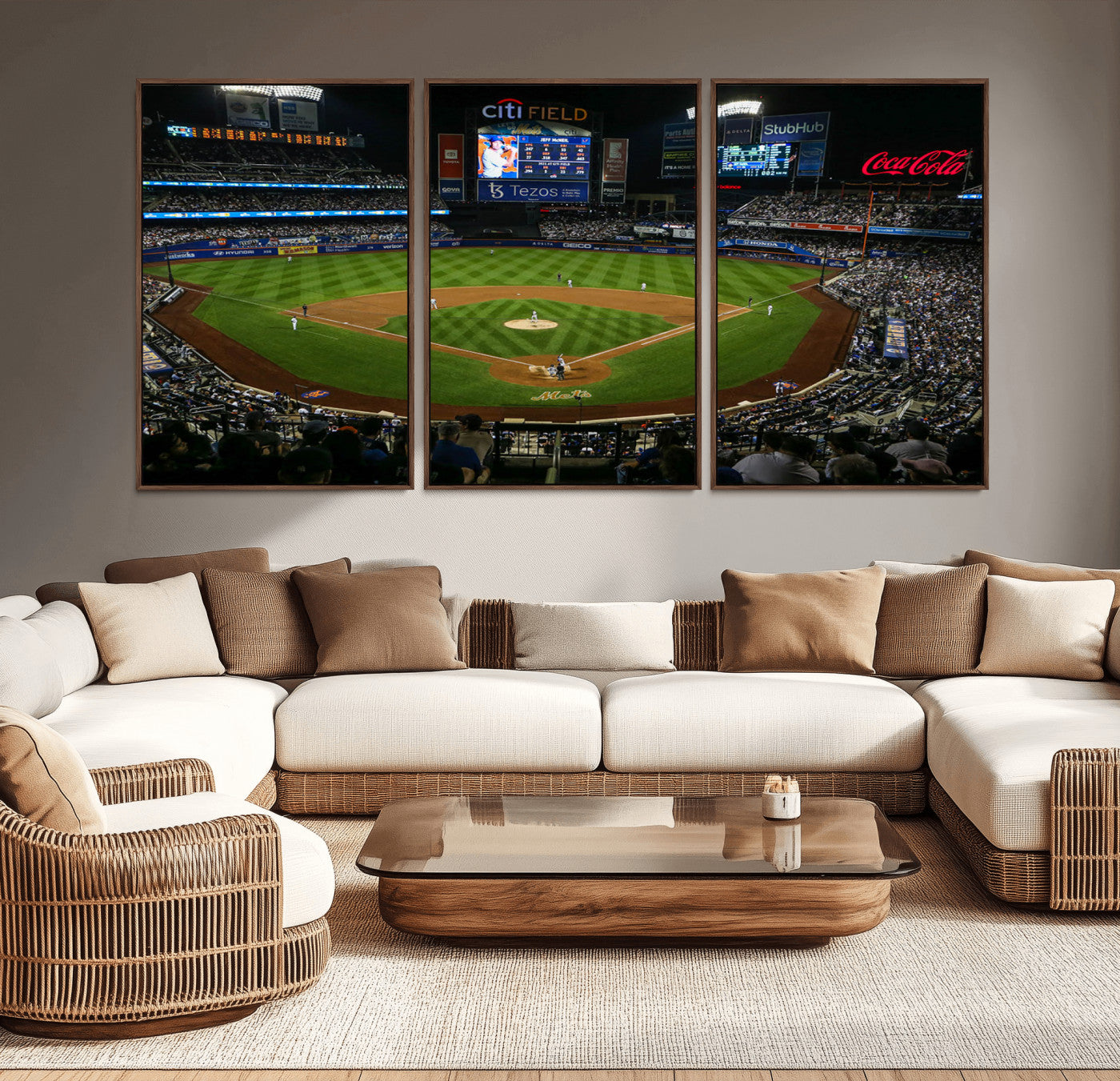 MGV-FC-60X30-3P - Oakland Athletics Baseball Team Print - RingCentral Coliseum Stadium Wall Art Canvas Print