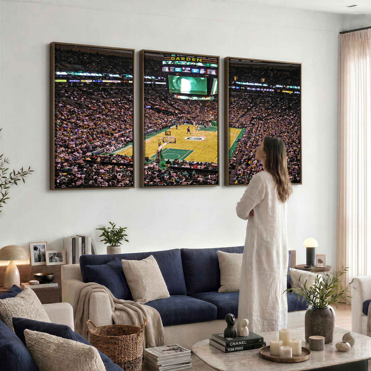 21705-MGV-CV-36X24 - TD Garden Basketball Canvas Wall Art | Boston Celtics Live Action