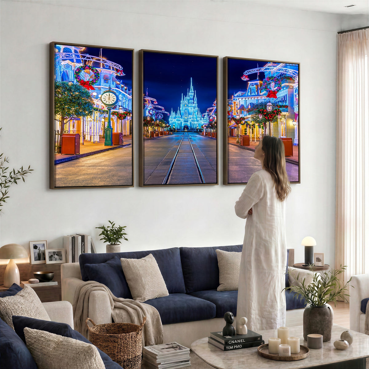 12470-MGV-CV-24X16 - Disney Wall Art | Castle Large Wall Art, Disney Magic Kingdom Print for Kids Room Decor