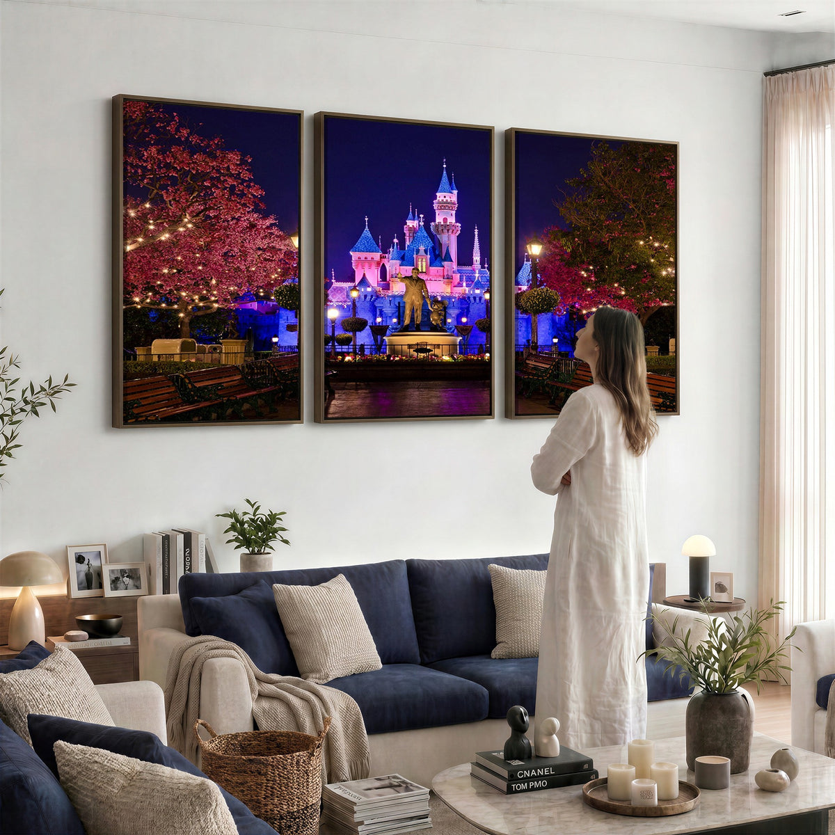 79435-MGV-CV-24X16 - Castle Large Wall Art, Disney Magic Kingdom Kids Room Decor and Christmas Gift