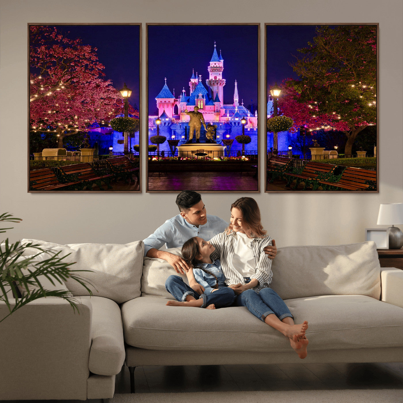 MGV-FC-60X30-3P - Castle Large Wall Art Disney Magic Kingdom Kids Room Decor - Disney World Christmas Home Decor Child