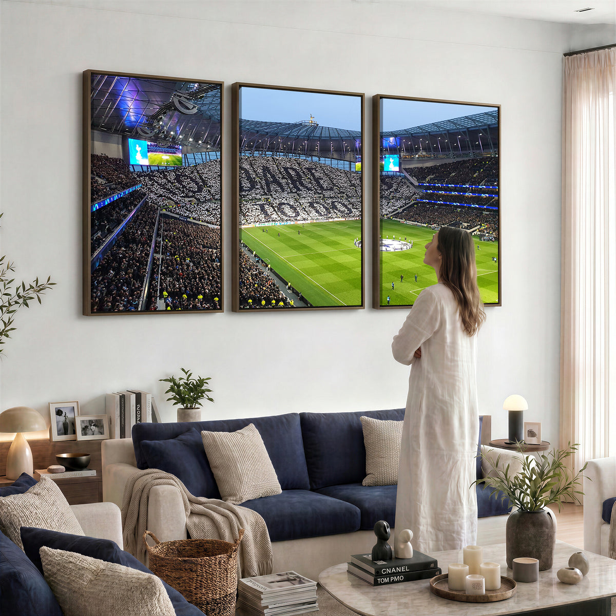 38765-MGV-CV-36X24 - Tottenham Hotspur Stadium Canvas Print, Match Day Triple Canvas Wall Art
