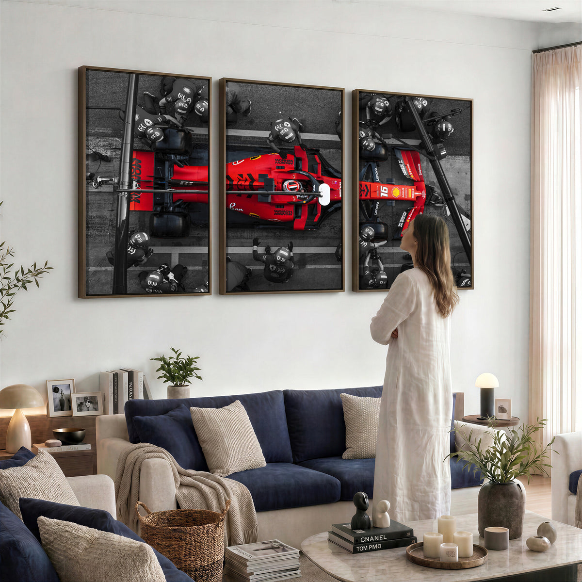99356-MGV-CV-36X24 - Ferrari Pit Stop Canvas Wall Art | Precision and Speed