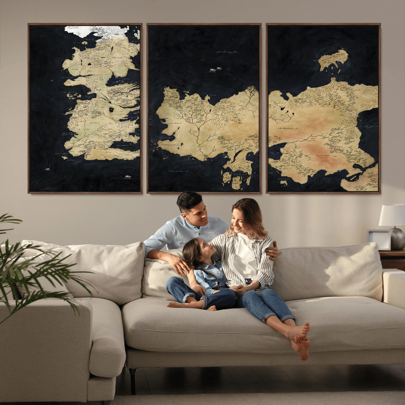 MGV-FC-60X30-3P - Push Pin World Map Canvas Print – Framed Wall Art for Couples to Track Their Travels – Anniversary