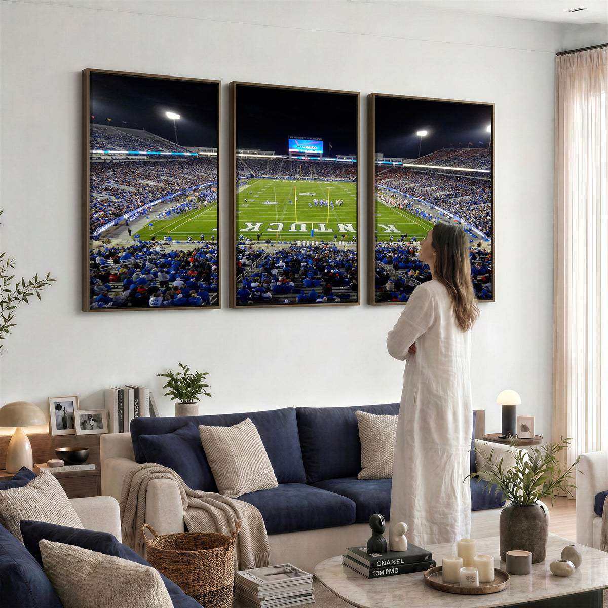 14304-MGV-CV-36X24 - Kroger Field Canvas Wall Art, Kentucky Stadium Wall Art, Framed and Ready to Hang