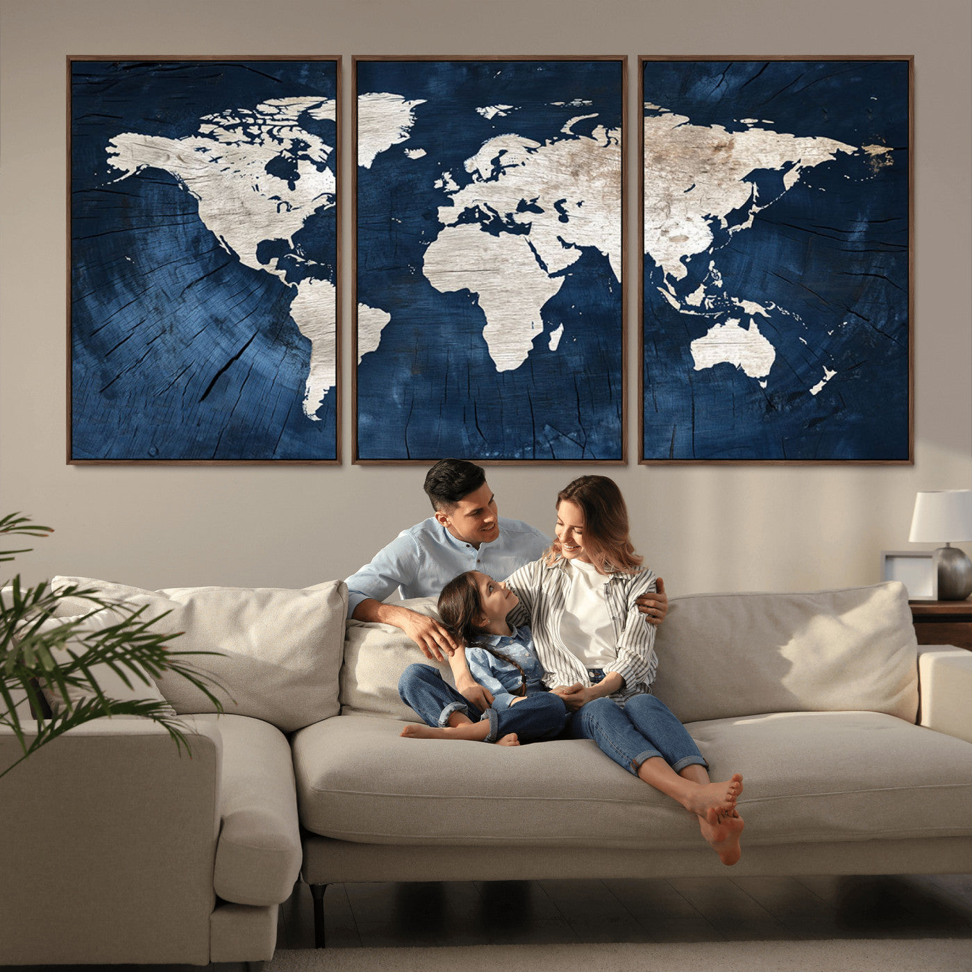 MGV-FC-60X30-3P - Push Pin World Map Canvas Print – Framed Wall Art for Couples to Track Their Travels – Anniversary
