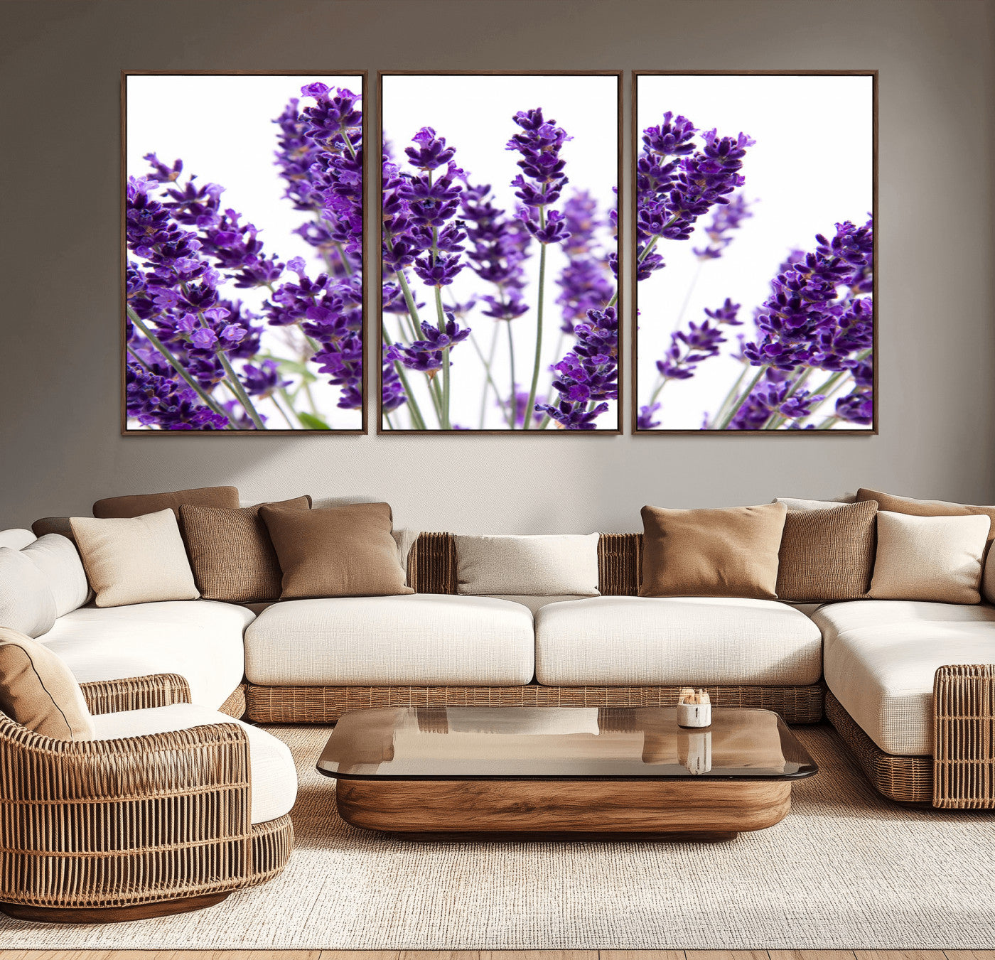-Lavender Flower Wall Art Canvas Print