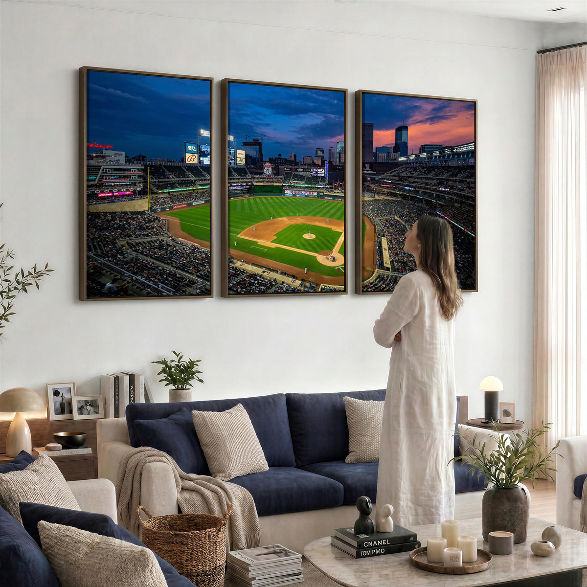 68222753-MGV-CV-36X24 - Target Field Wall Art Canvas Print, Baseball Stadium Scene