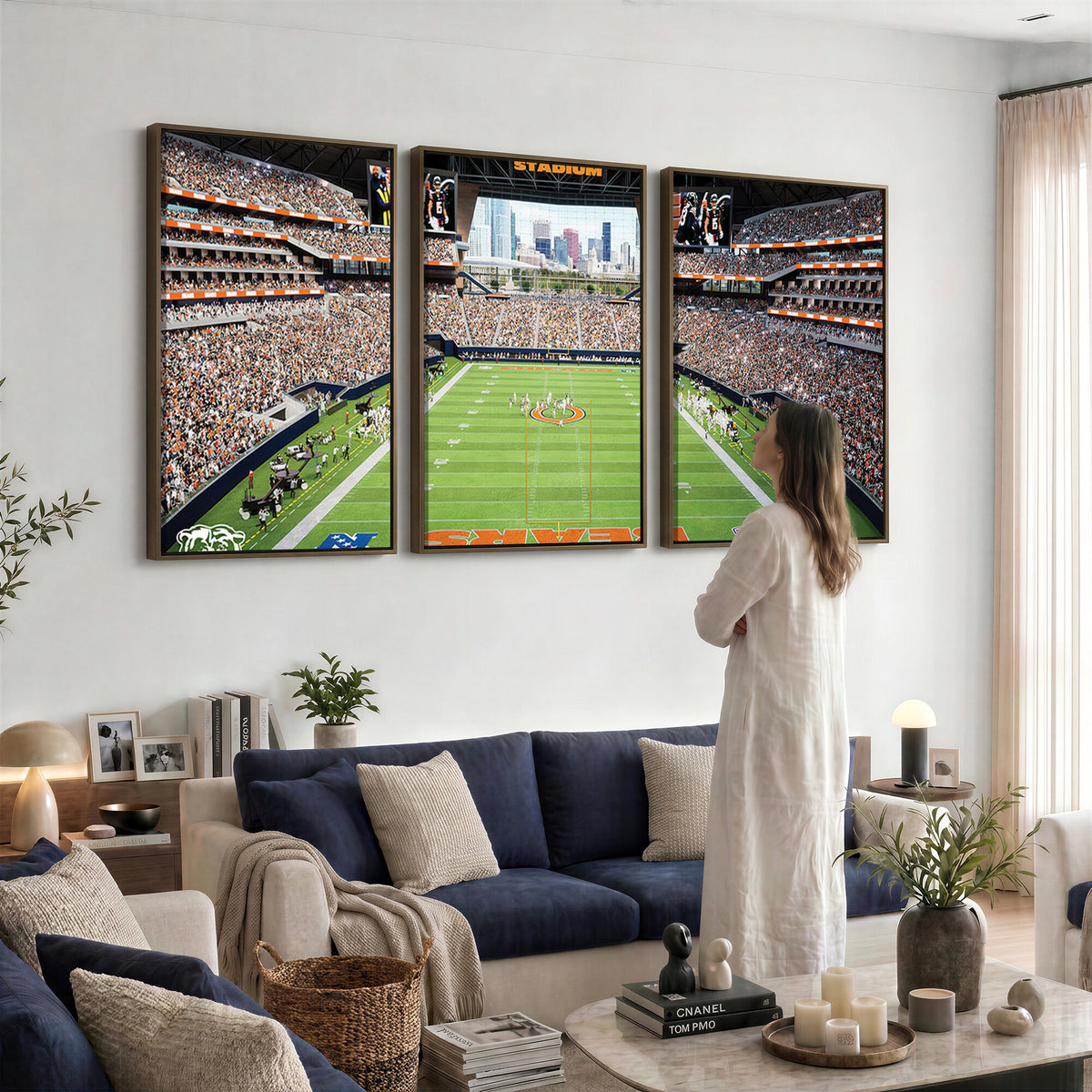 76935553-PAN-FL-20X10 - Chicago Bears Soldiers Field Wall Art Canvas Print, Home Office Wall Decor