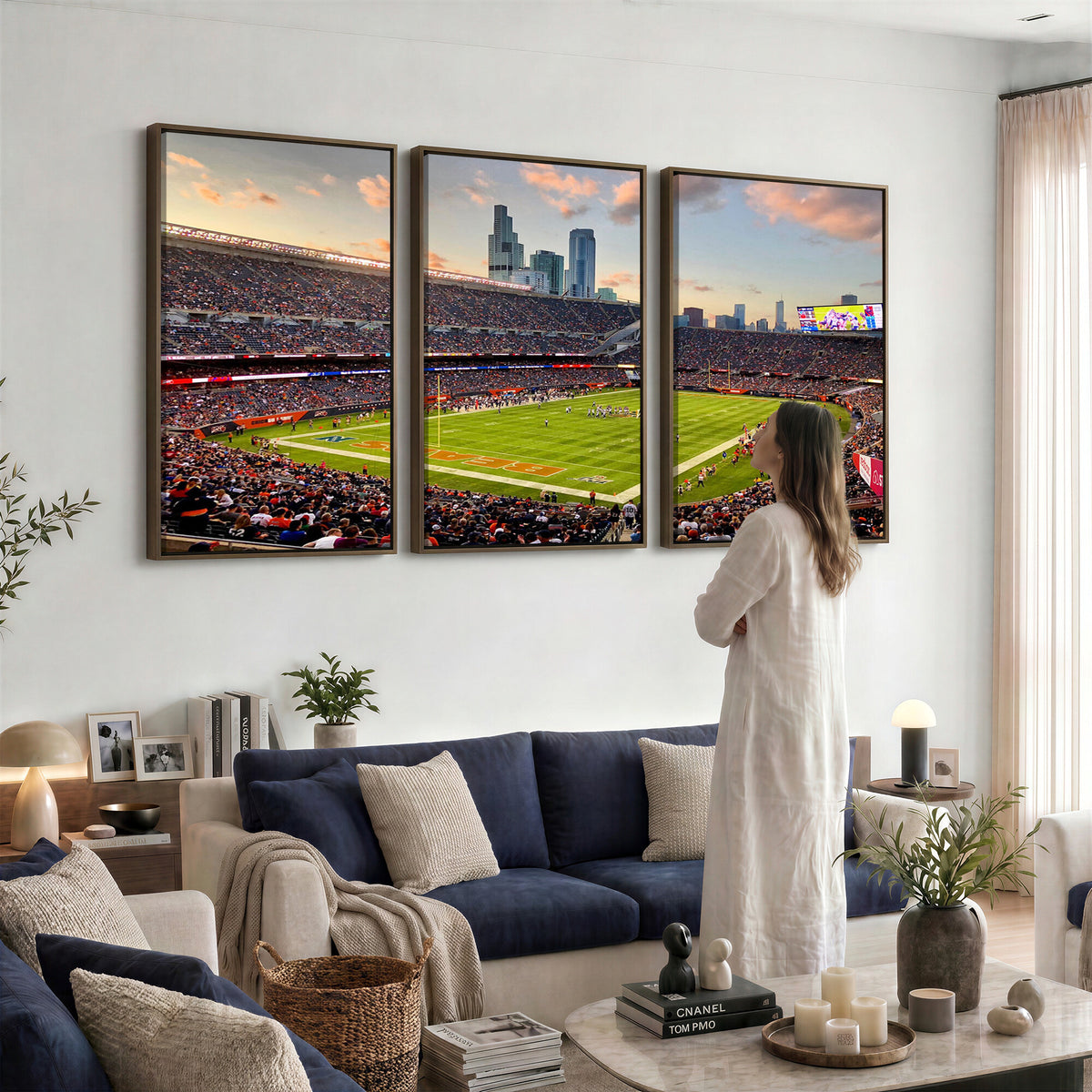 55377093-PAN-FL-20X10 - Chicago Bears Soldiers Field Wall Art Canvas Print, Man Cave Wall Decor