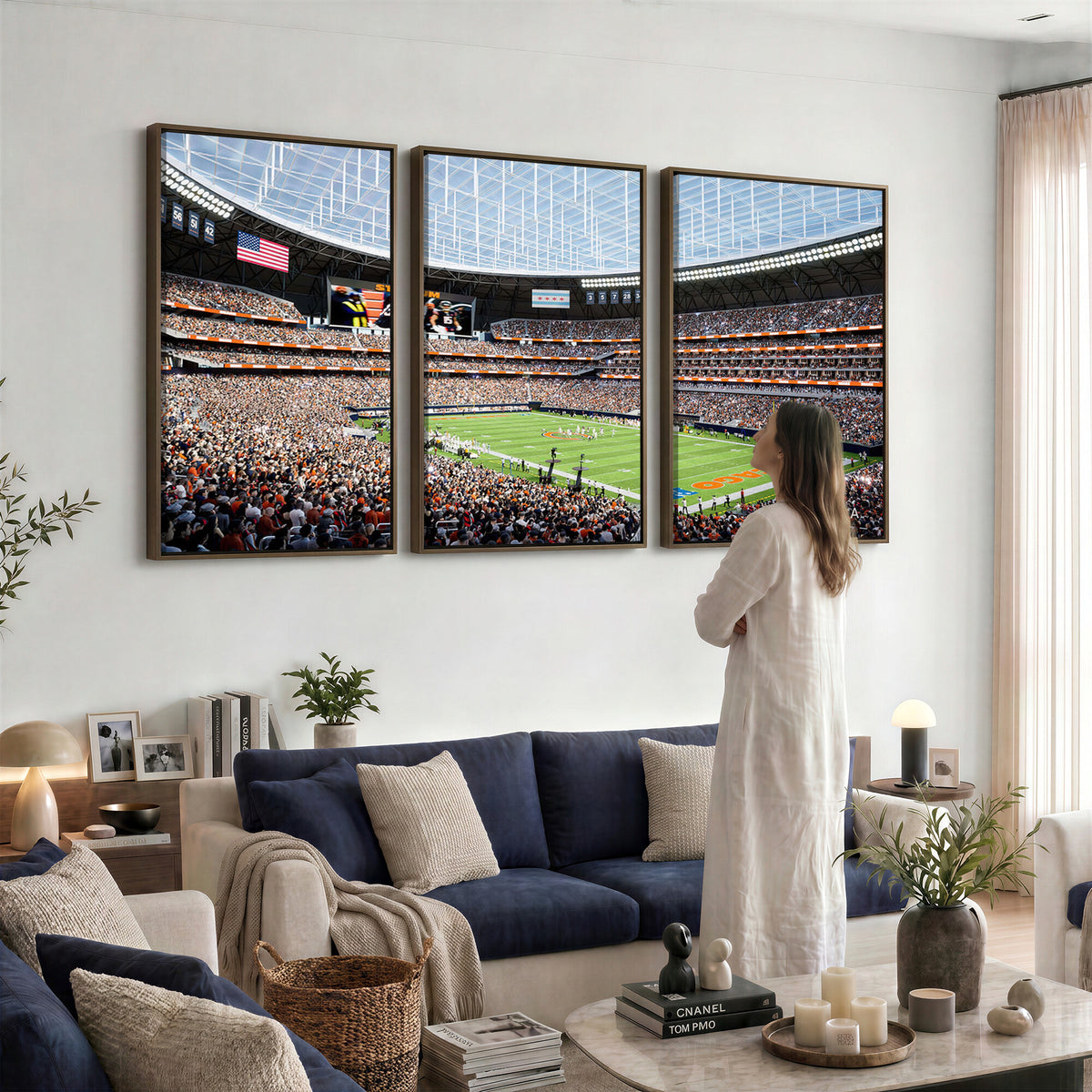 32530647-PAN-FL-20X10 - Chicago Bears Soldiers Field Wall Art Canvas Print, Framed and Ready to Hang